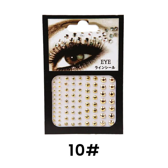 3D Sexy Crystal Eyes Glittering Face Body DIY Diamond Party Jewelry Makeup Tools Eye Makeup  Accessories Disposable Sticker