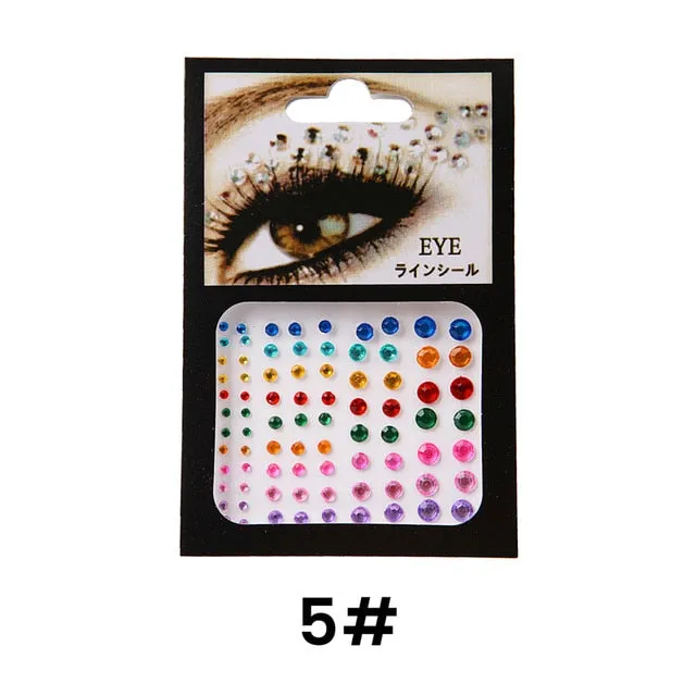 3D Sexy Crystal Eyes Glittering Face Body DIY Diamond Party Jewelry Makeup Tools Eye Makeup  Accessories Disposable Sticker