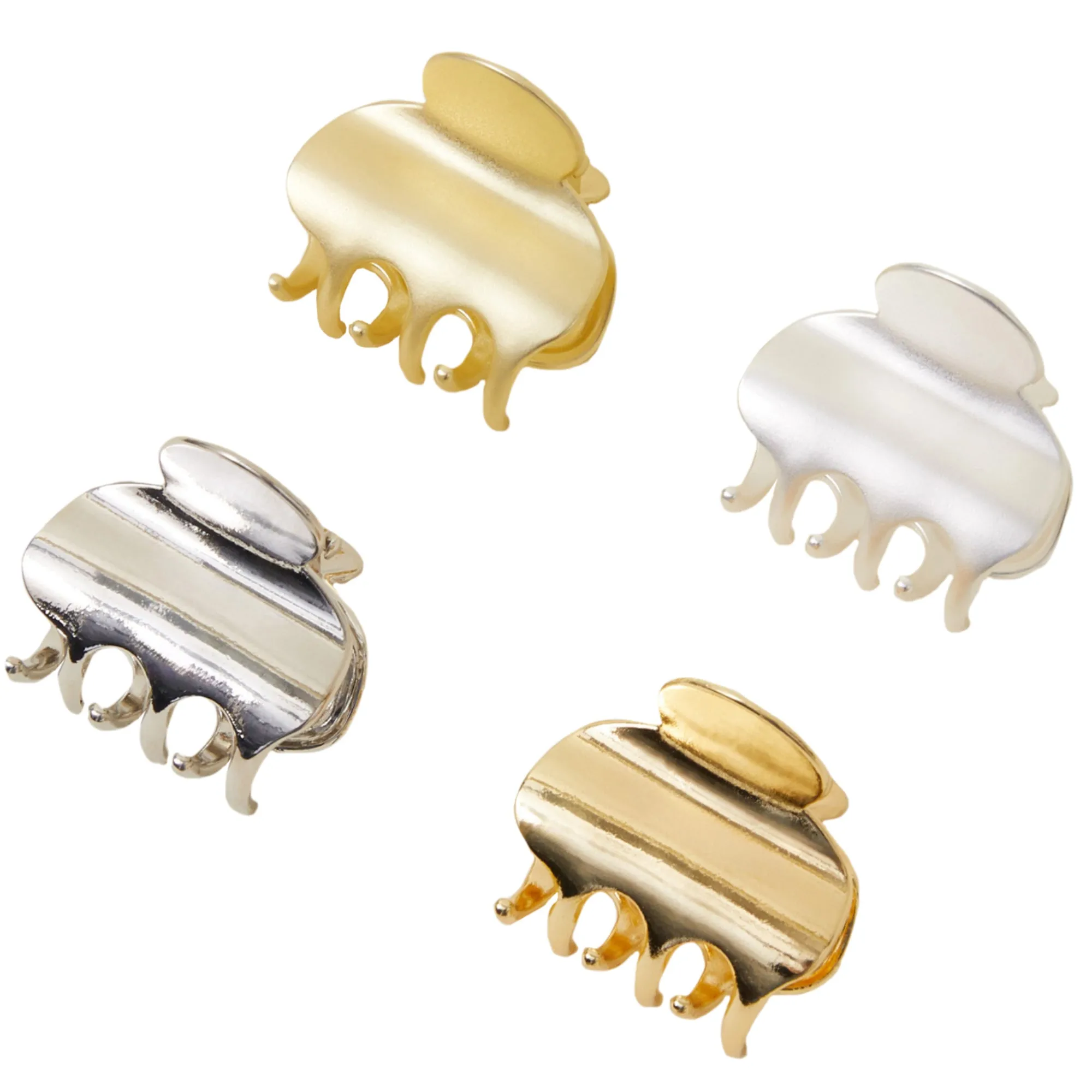 Accessorize London Women's Multi Matte And Shiny Claw Clips Pack of Four
