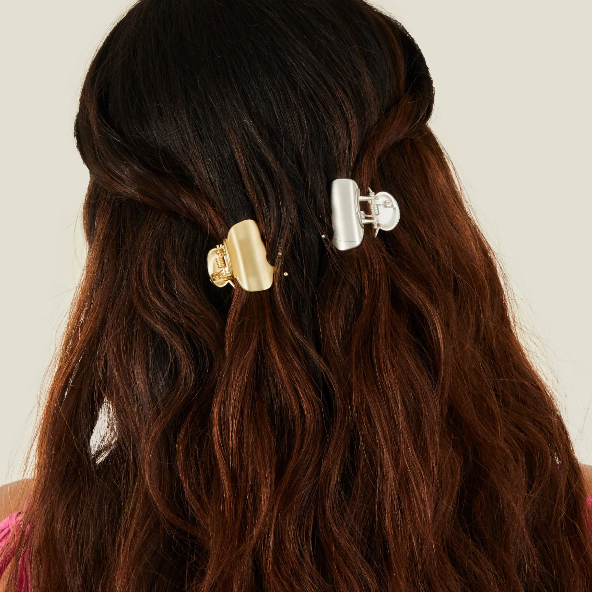 Accessorize London Women's Multi Matte And Shiny Claw Clips Pack of Four