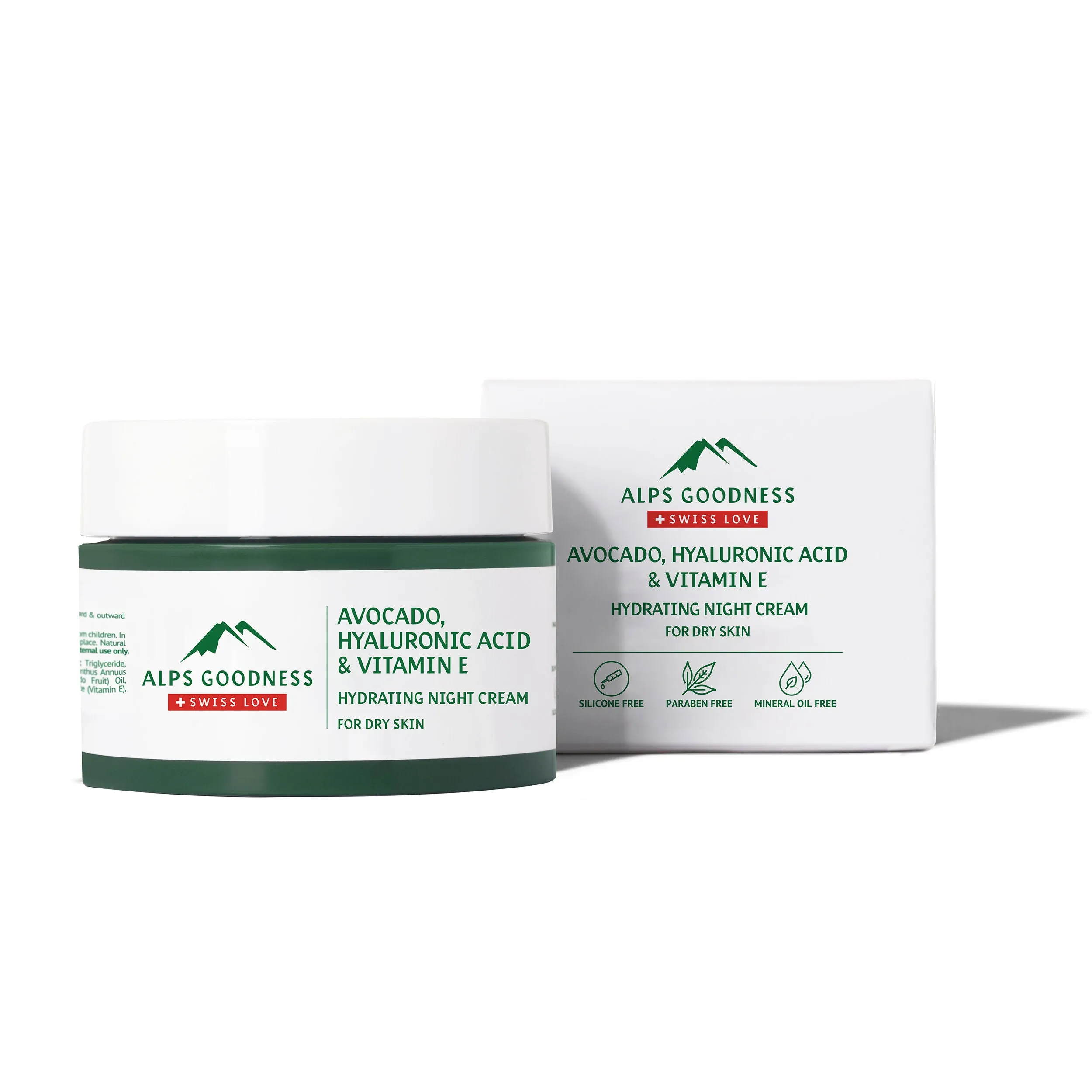 Alps Goodness Avocado, Hyaluronic Acid & Vitamin E Hydrating Night Cream For Dry Skin (50 gm) | Moisturizer for Face| For Dry Skin | Paraben Free, Silicone Free, Sulphate Free, Mineral Oil Free, Vegan |