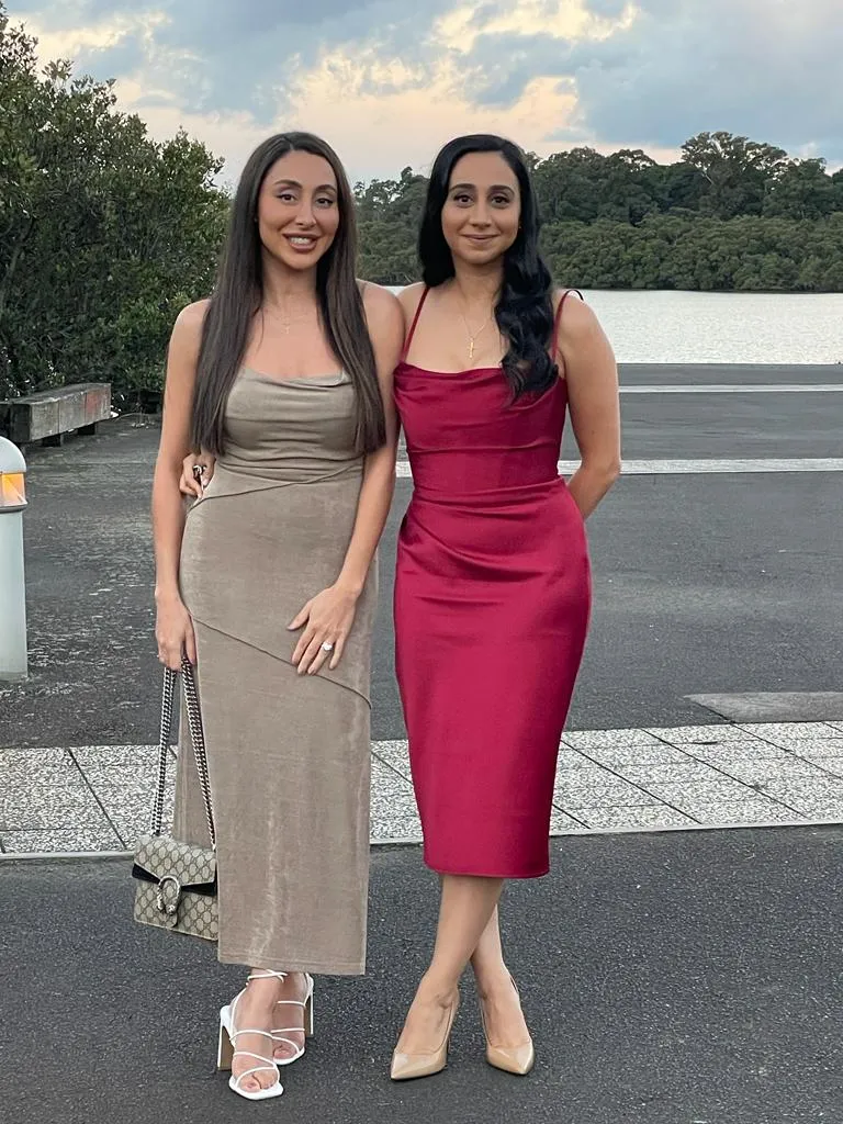 Anja - Wine Satin Corset Midi Dress