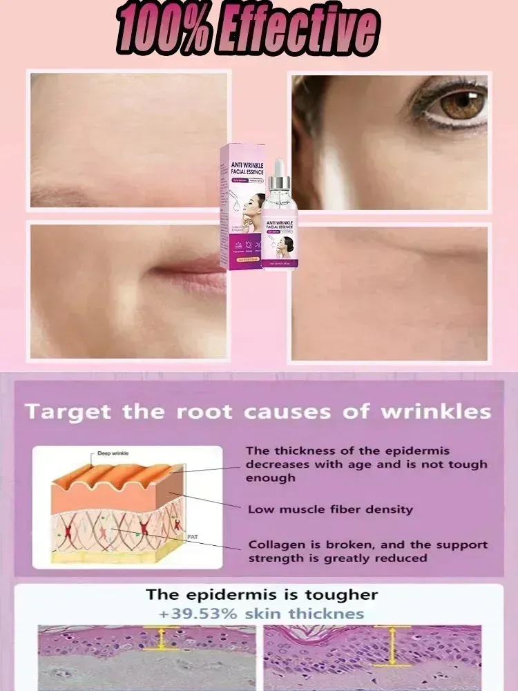 Anti Wrinkle Serum Instant Anti Wrinkle Aging Effect Remove Facial Wrinkles Fine Lines Around The Eyes Crow's Feet Neck Wrinkl Serum Facial