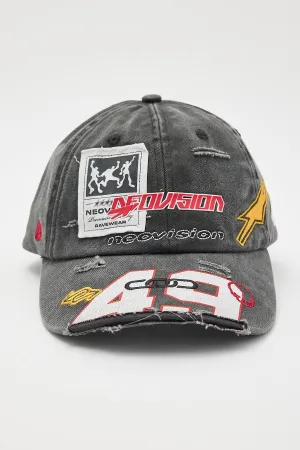 Neovision Precision Distressed Dad Cap Washed Black