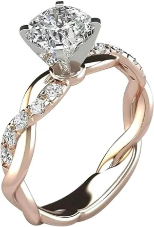 Rings,Women Diamond Six Claw Zircon Rings Engagement Wedding Rings Jewelry Gift Exquisite Ring Couple Love Rings