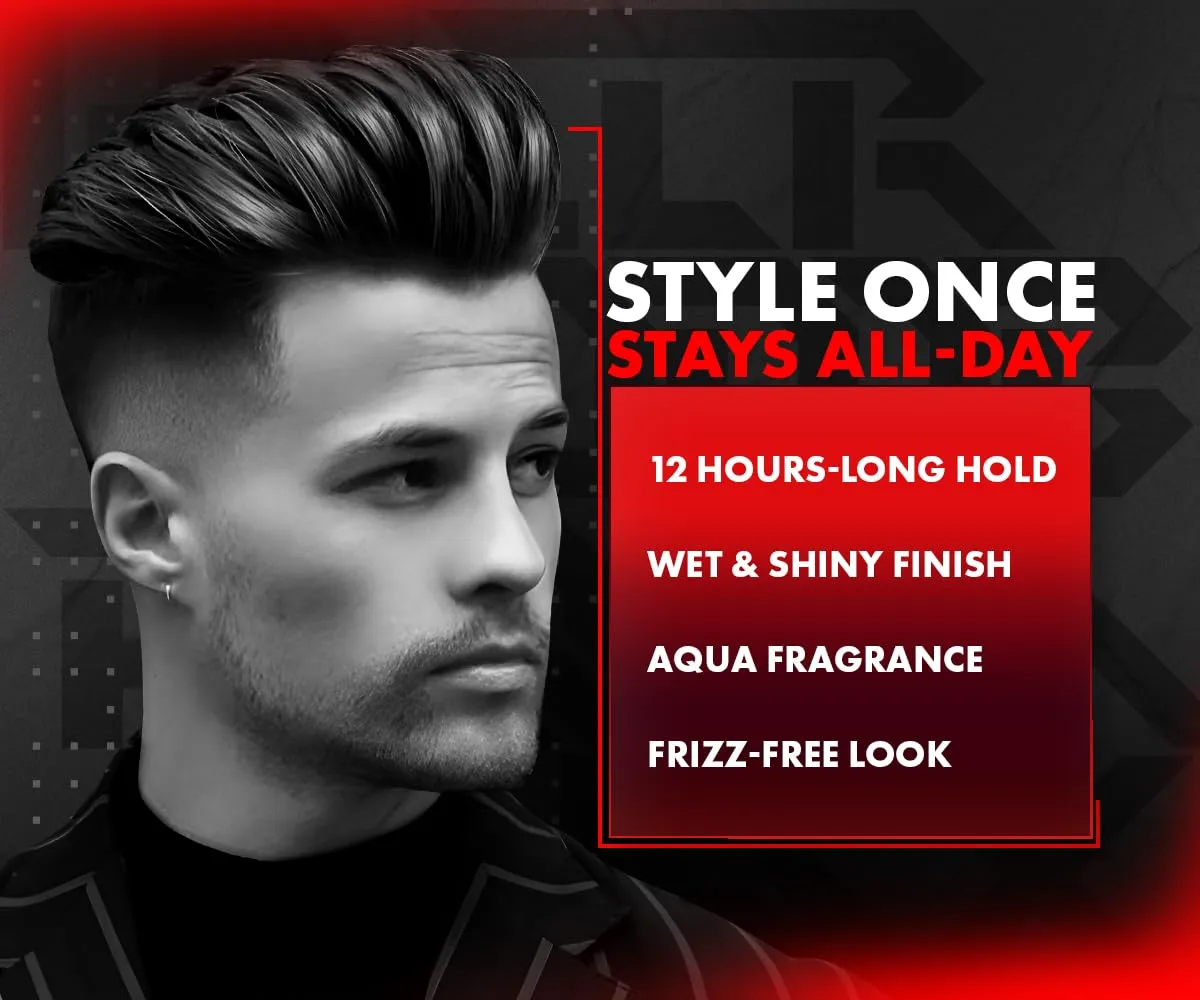 UrbanGabru Aqua Hair Wax | 2-in-1 Men Hair Styling Wax | Strong Hold Wet look & Shiny finish all day (Aqua Wax & Intimate Wash)